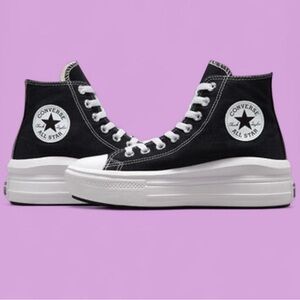 Black Platform Converse Women’s Chuck Taylor All Star Move New Laces!